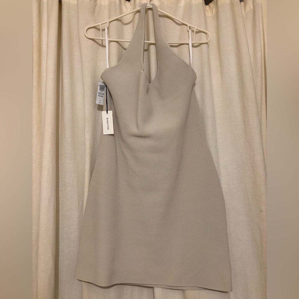 Babaton’s Sculpt knit backless halter dress